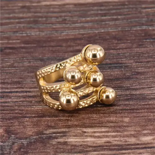 RTM202 Women's Stainless Steel Ball Ring Elegant Titanium Finish