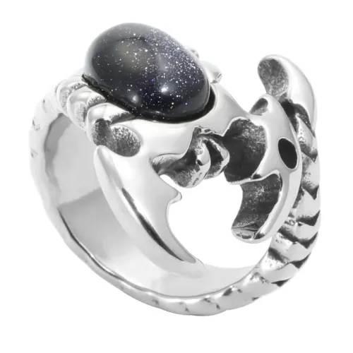 RTM2058 Stainless Steel Scorpion Ring with Gemstone Unique Men's Jewelry