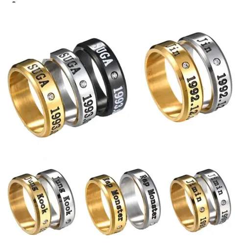 RTM2616 Luxurious Stainless Steel Rhinestone Rings for Men & Women Unisex Bling