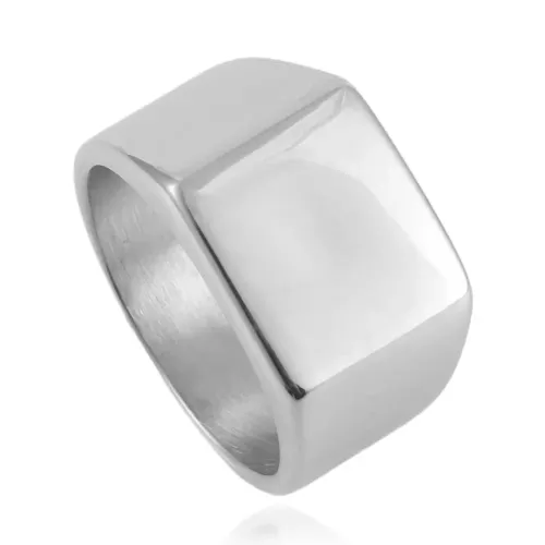 RTM1655 Unisex Stainless Steel Square Ring Elegant Accessory for Men & Women