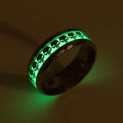 RTM1213 Glow in the Dark Punisher Ring Game Inspired Jewelry Ornament for Men