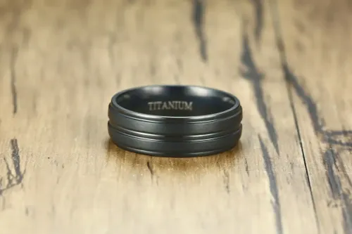 RTM43 Brushed Titanium Ring Sleek Jewelry for Modern Style
