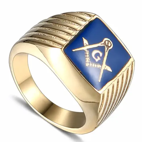 RTM495 Masonic AG Logo Men's Ring Punk Style Freemason Jewelry