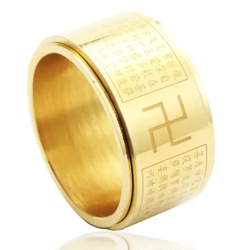 RTM1548 Buddhist Sutra Punk Ring Stainless Steel Spiritual Jewelry for Men