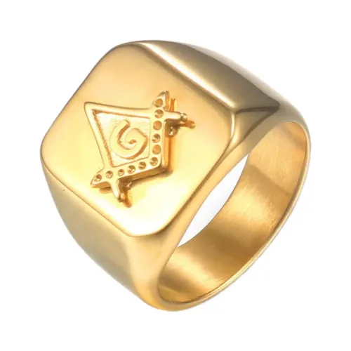 RTM545 Masonic Men's Ring Titanium Stainless Steel Freemasonry Jewelry
