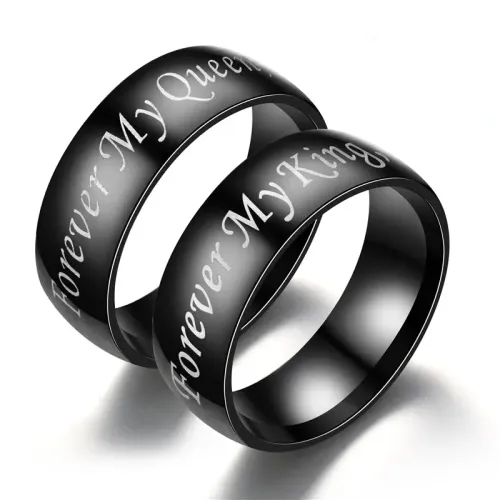 RTM2838 MyKGMyQueen Royal Queen Couple Ring Pair for Him & Her