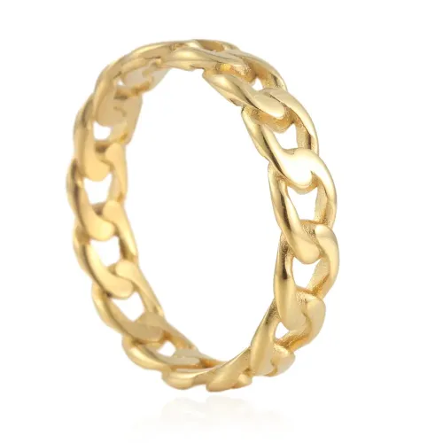 RTM1649 Unisex Braided Chain Rings Hollow Stainless Steel Design for Men & Women