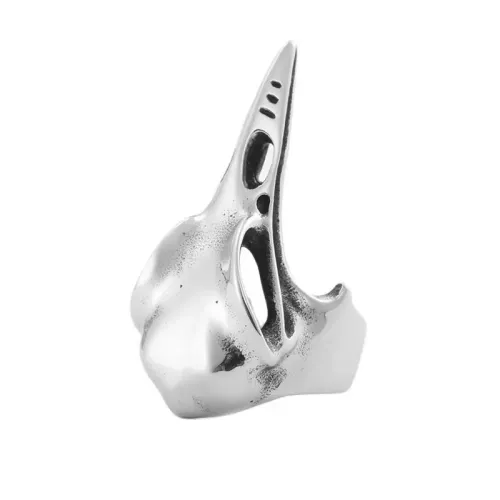 RTM1551 Stainless Steel Skull Beak Ring Edgy Animal Skull Jewelry for Bold Style