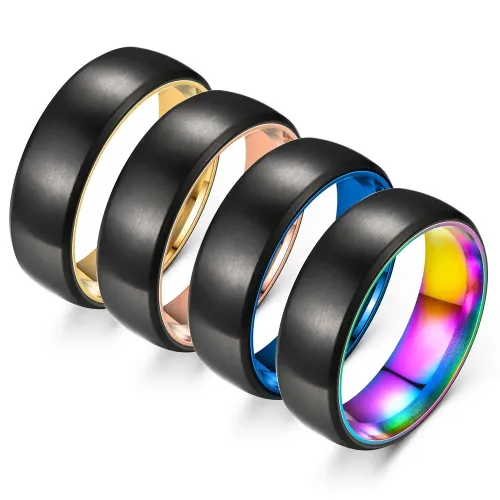 RTM2812 Two-Tone Curved Tail Ring for Men Elegant Jewelry Accessory