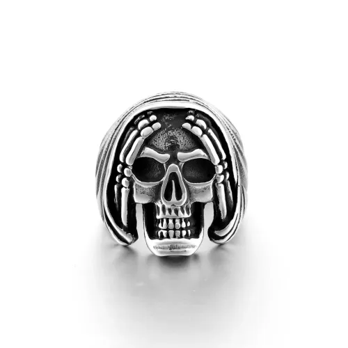 RTM2282 Comfortable Stainless Steel Skull Ring Punk Style Hand Accessory