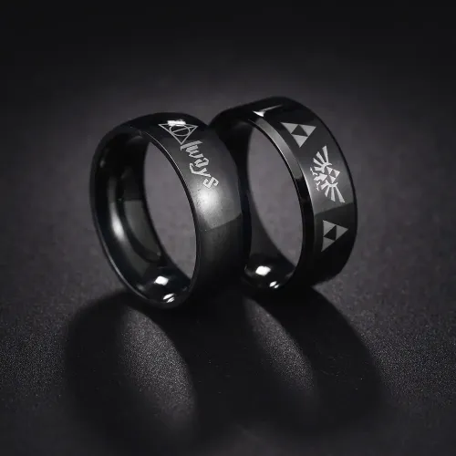RTM1160 Harry Potter Deathly Hallows & Zelda Triangle Logo Ring Fantasy Jewelry