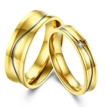 RTM2240 Gold Vine Zircon Women's Ring Non-Fading Stainless Steel Couple Jewelry