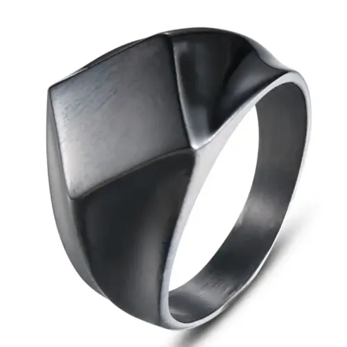 RTM519 Men's Diamond-Shaped Brushed Titanium Steel Ring Stainless Steel Jewelry