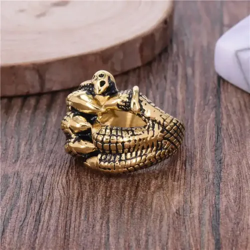 RTM284 Men's Titanium Steel Snake Ring Sleek Stainless Steel Band