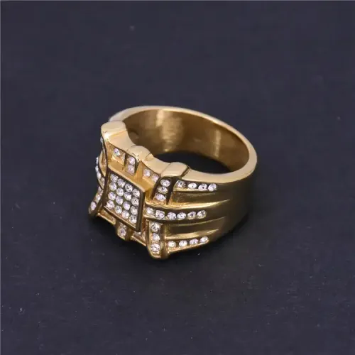 RTM228 Men's Women's Titanium Steel Ring Diamond-Embedded Literary Stainless Jewelry