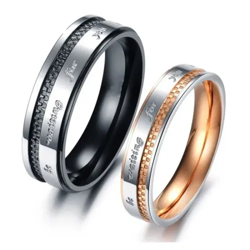 RTM2275 Elegant Stainless Steel Couple Rings for Women Perfect Pair Jewelry