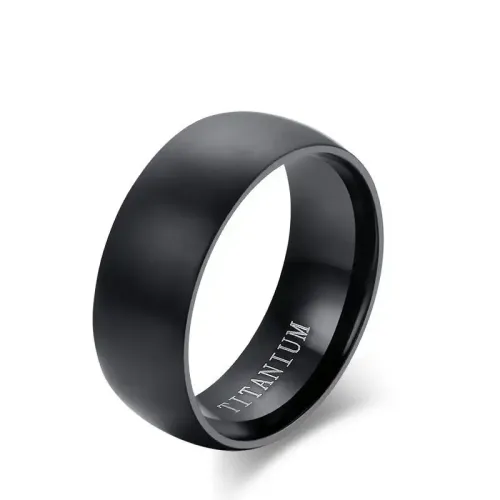 RTM86 Black Titanium Men's Ring Durable Menrgs Titanium Jewelry