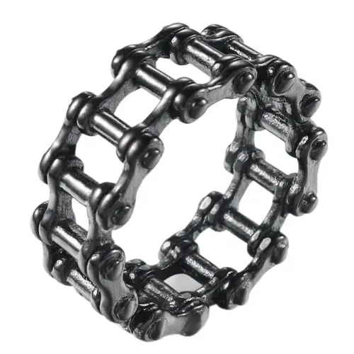 RTM610 Men's Titanium Steel Chain Ring Punk Stainless Steel Jewelry
