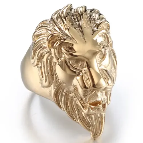 RTM658 Lion Head Ring Men's Titanium Steel Punk Cast Stainless Steel Jewelry