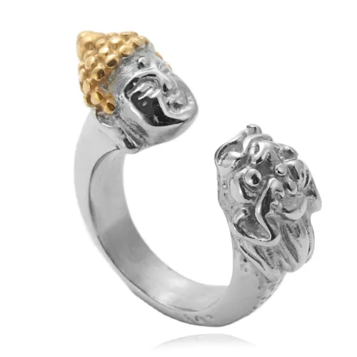 RTM1709 Buddha Statue Pixiu Ring Punk Stainless Steel Fashion Accessory