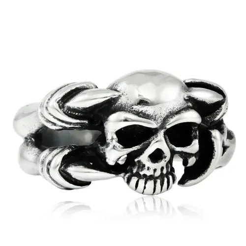 RTM1836 Stainless Steel Skull Ring for Men Gothic Jewelry Accessory