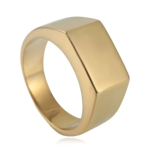 RTM1596 Men's Rectangular Multicolor Stainless Steel Ring Stylish Accessory