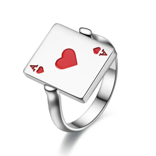 RTM2905 Ace of Spades & Hearts Reversible Ring Stress Relief Jewelry