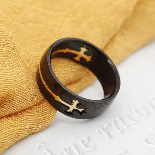 RTM2909 Men's Detachable Cross Ring Stainless Steel Combination Style