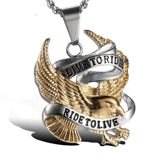 NTM896 Men's Stainless Steel Eagle Pendant Punk Style Necklace for Him
