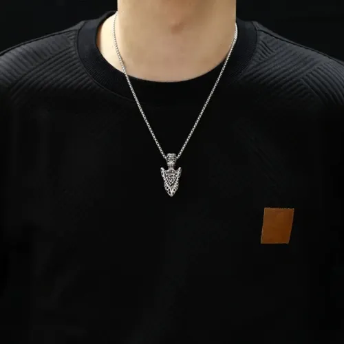 NTM60 Men's Nordic Viking Odin Triangle Pendant Titanium Steel Necklace