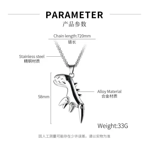 NTM17 Charming Alloy Little Dinosaur Necklace Cute Cartoon Animal Jewelry