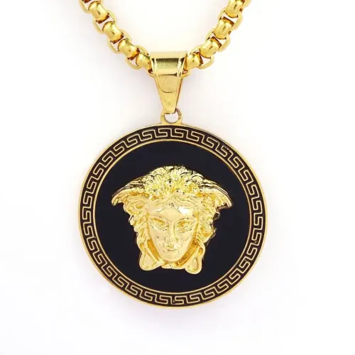 NTM643 18K Gold Jesus Pendant Large Disc Titanium Steel Hip Hop Necklace Bag Key Accessory
