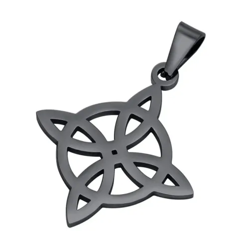 NTM419 Men's Black Stainless Steel Celtic Knot Pendant Timeless Elegance
