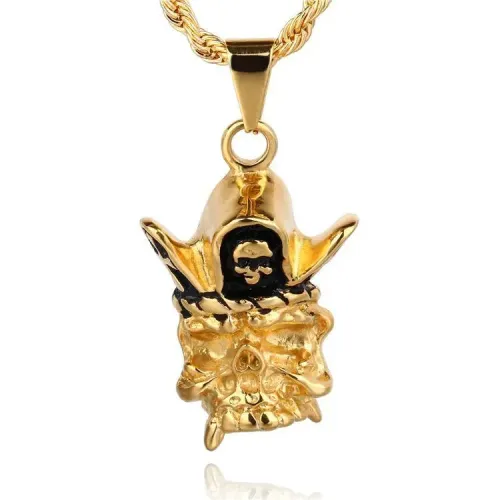 NTM736 Gold-Plated Eye of Horus Necklace Rhinestone Hip Hop Jewelry Pendant