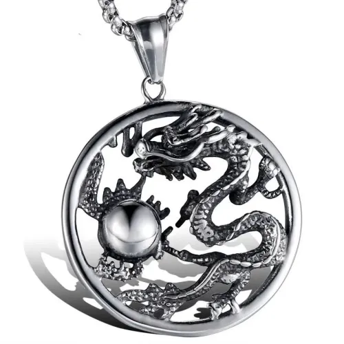NTM880 Men's Dragon Ball Animal Pendant Punk Stainless Steel Jewelry