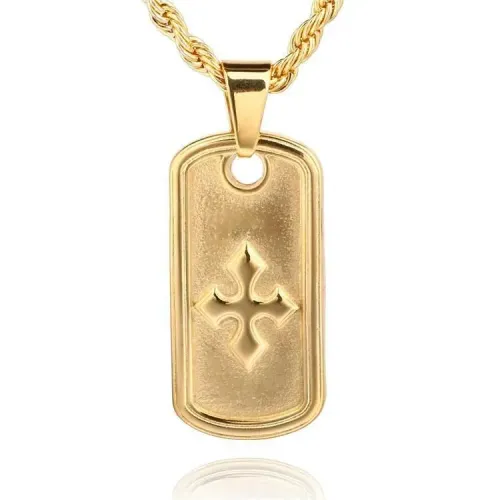 NTM735 Hip-Hop Rhinestone Leopard Head Pendant Titanium Steel Necklace In Stock