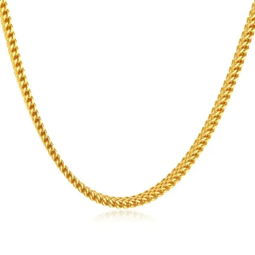 NTM252 Men's Double Row Chain Hip Hop Necklace Stainless Steel Front/Back Style