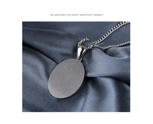 NTM213 Luxury Euro Coin Pendant Diamond-Encrusted Stainless Steel Necklace for Elite Style