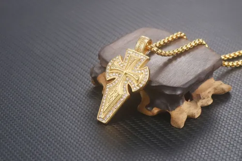 NTM762 Men's Titanium Steel Cross Pendant Durable Stainless Jewelry Accessory