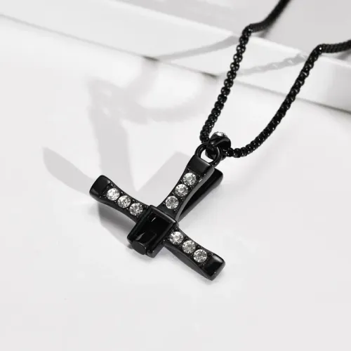 NTM483 Hip Hop Men's Cross Necklace Zircon-Studded Jewelry Pendant