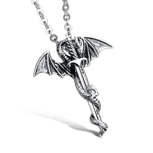 NTM189 Xianglong Sword Pendant Necklace for Men in Titanium Steel