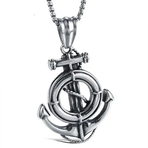 NTM839 Hip Hop Pirate Anchor Pendant Men's Titanium Steel Fashion Accessory