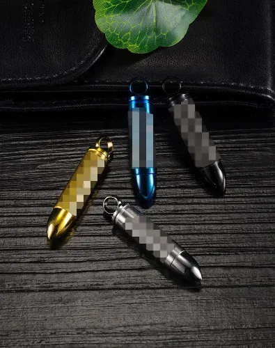 NTM28 Men's Titanium Steel Bullet Necklace Stainless Hip Hop Jewelry Pendant