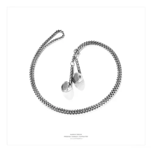 NTM3 Hip Hop Earbud Pendant Necklace Trendy Earphone Style Jewelry