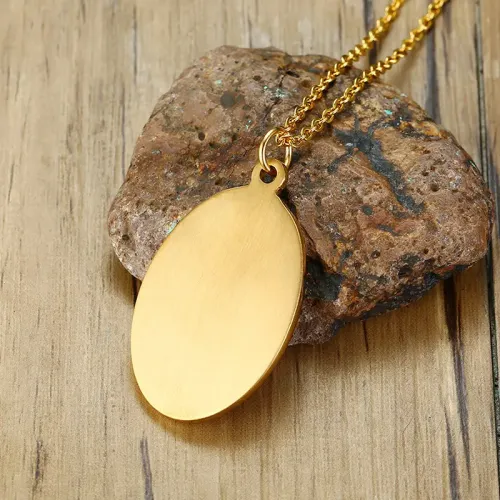 NTM490 Gold Virgin Pendant Men's Titanium Hip Hop Necklace in Stainless Steel