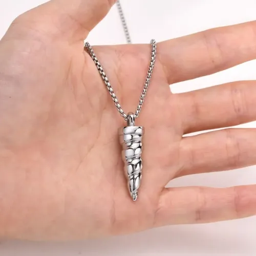 NTM425 Men's Stainless Steel Unicorn Pendant Sleek Full Light Design Necklace