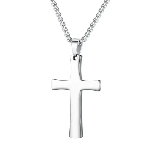 NTM12 Men's Punk Stainless Steel Cross Necklace Edgy Fashion Accessory