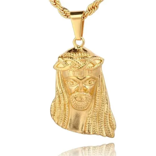 NTM661 Jesus Head Titanium Steel Pendant Spiritual Stainless Steel Necklace Jewelry