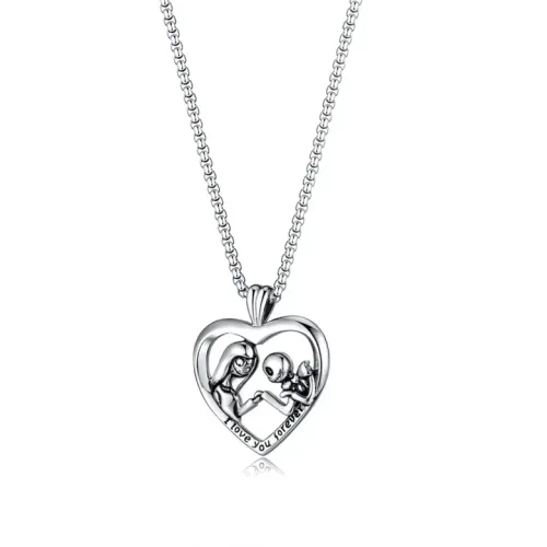 NTM52 Titanium Steel I LOVE YOU Pendant Romantic Love Necklace for Couples