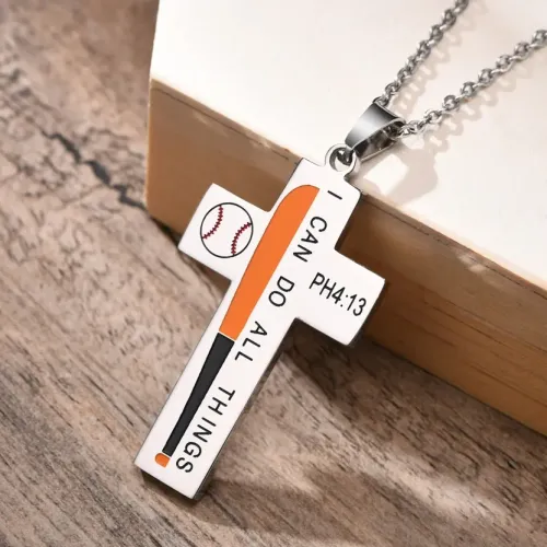 NTM523 Men's Stainless Steel Cross Pendant Necklace Jin Shengfeng Fashion Jewelry